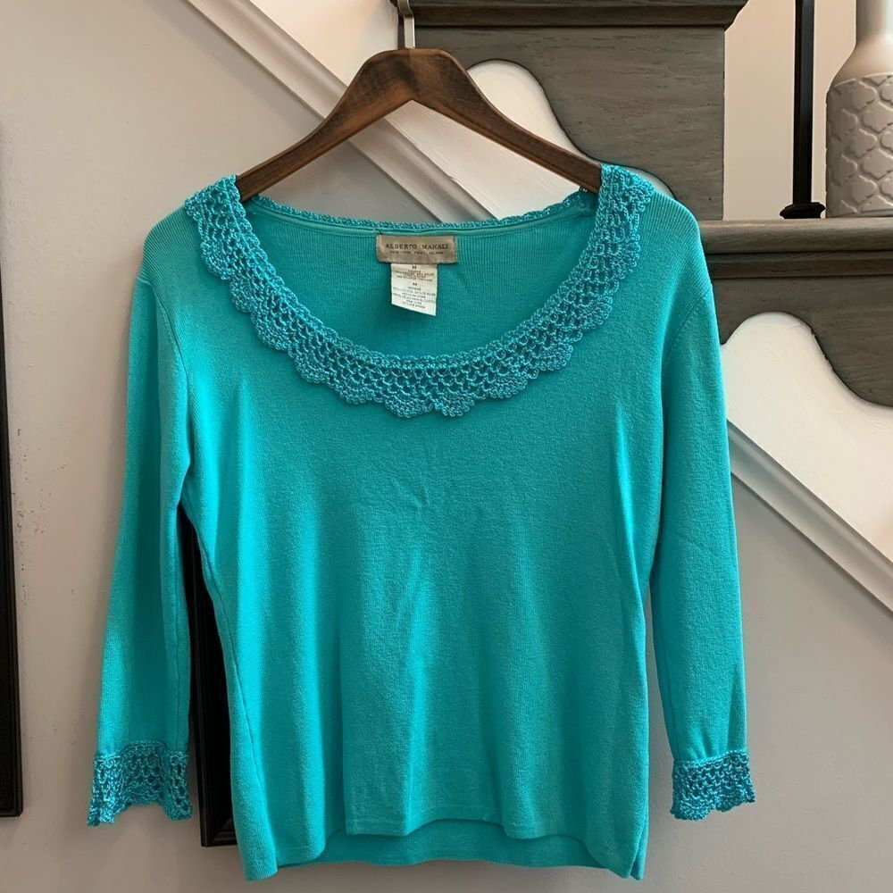 Alberto Makali Crochet Collar Viscose Too sz M
